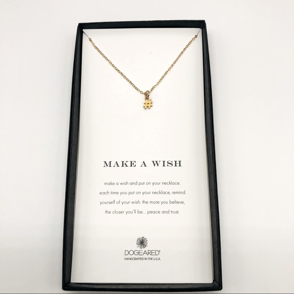 Dogeared Make A Wish Hash Tag Pendant Necklace